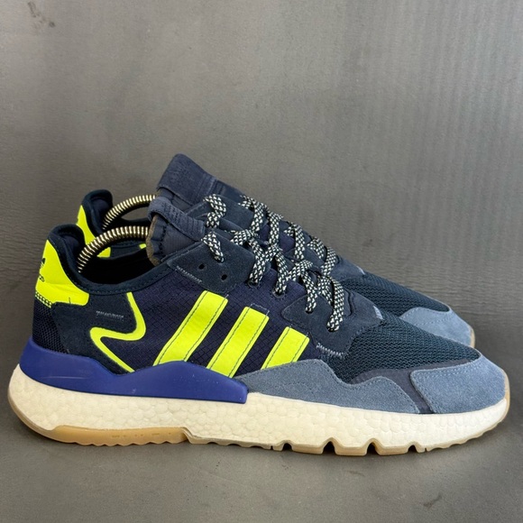 Adidas Nite Jogger 'Navy Solar Yellow' athletic sneaker shoes men’s size 10